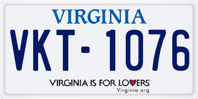VA license plate VKT1076