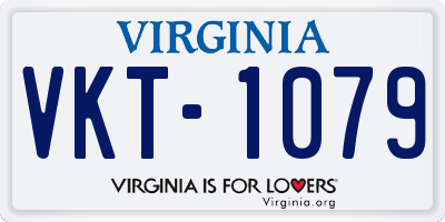 VA license plate VKT1079
