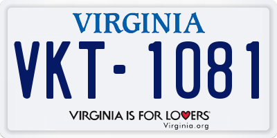 VA license plate VKT1081