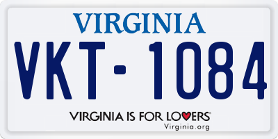 VA license plate VKT1084