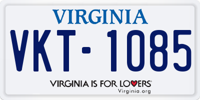 VA license plate VKT1085