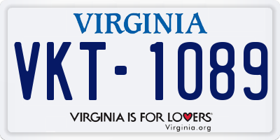 VA license plate VKT1089