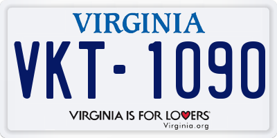 VA license plate VKT1090