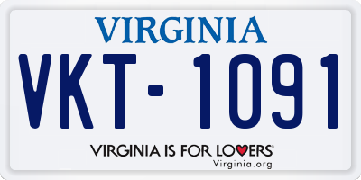 VA license plate VKT1091
