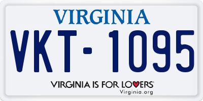 VA license plate VKT1095