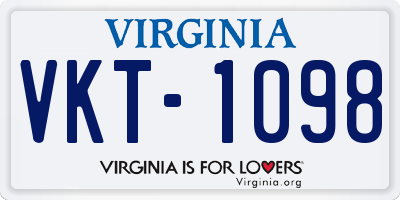 VA license plate VKT1098