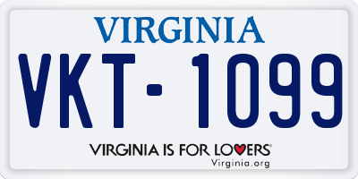 VA license plate VKT1099