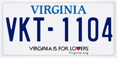 VA license plate VKT1104