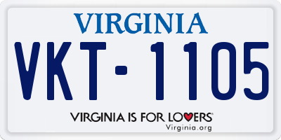 VA license plate VKT1105