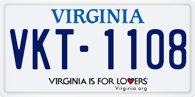 VA license plate VKT1108