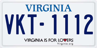 VA license plate VKT1112
