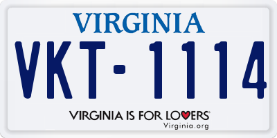 VA license plate VKT1114
