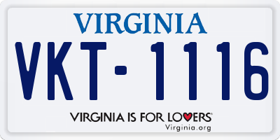 VA license plate VKT1116