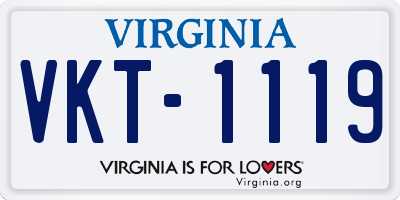 VA license plate VKT1119