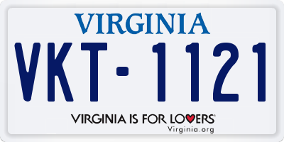 VA license plate VKT1121