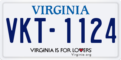 VA license plate VKT1124