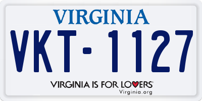 VA license plate VKT1127