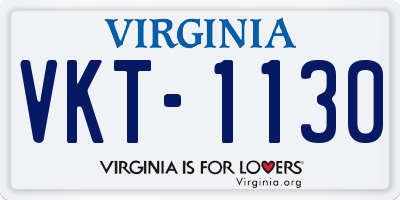 VA license plate VKT1130