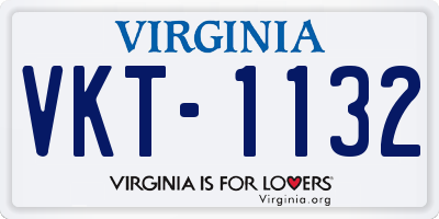VA license plate VKT1132