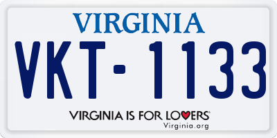 VA license plate VKT1133