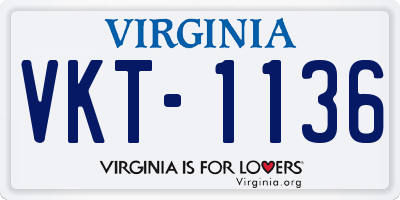 VA license plate VKT1136