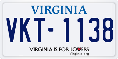 VA license plate VKT1138