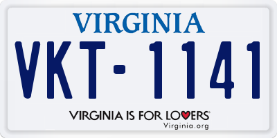 VA license plate VKT1141