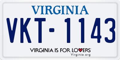 VA license plate VKT1143
