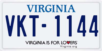 VA license plate VKT1144