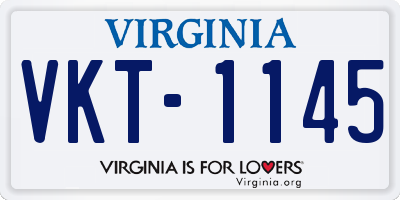 VA license plate VKT1145