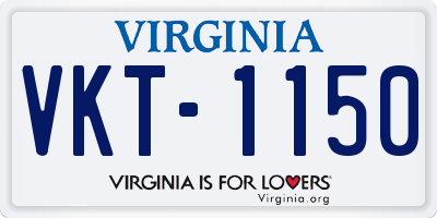 VA license plate VKT1150