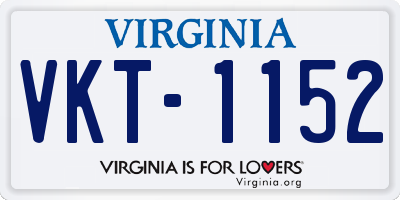 VA license plate VKT1152