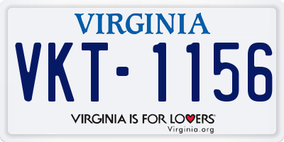 VA license plate VKT1156