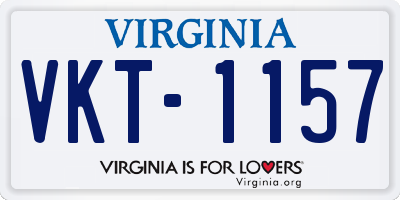 VA license plate VKT1157
