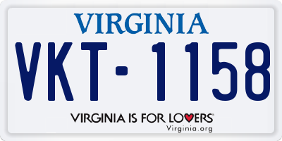 VA license plate VKT1158