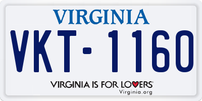 VA license plate VKT1160