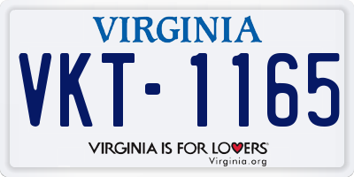 VA license plate VKT1165