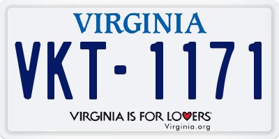 VA license plate VKT1171