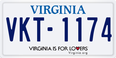 VA license plate VKT1174