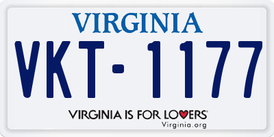 VA license plate VKT1177