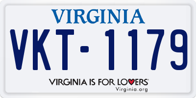 VA license plate VKT1179