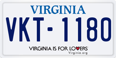 VA license plate VKT1180
