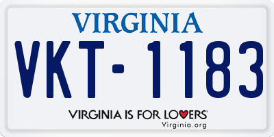 VA license plate VKT1183