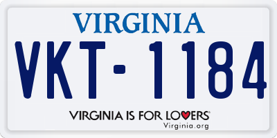 VA license plate VKT1184