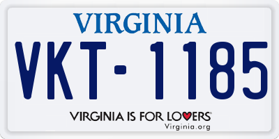 VA license plate VKT1185