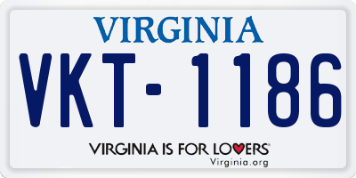 VA license plate VKT1186