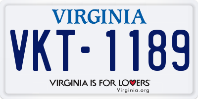VA license plate VKT1189