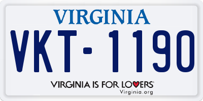 VA license plate VKT1190