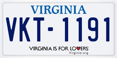 VA license plate VKT1191