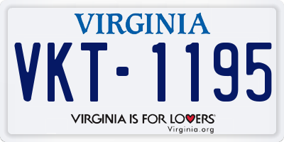 VA license plate VKT1195